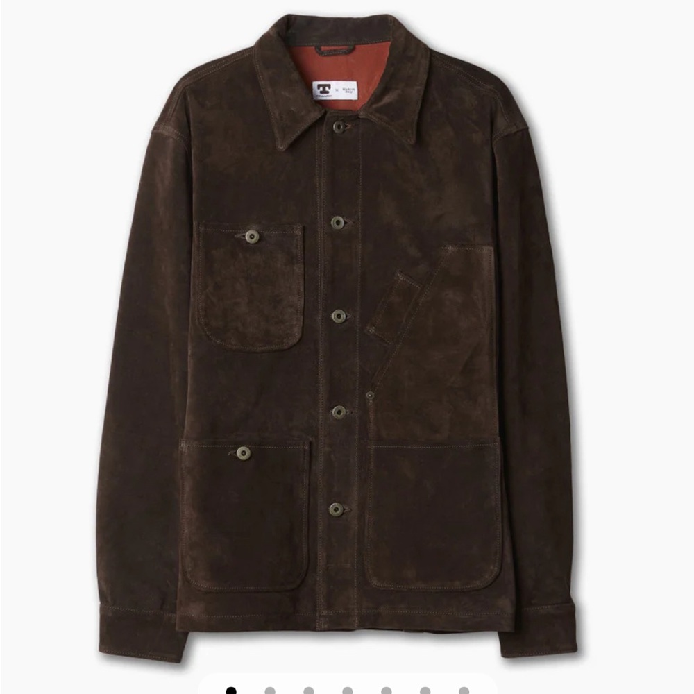 Tellason Dark Brown Suede Shirt Jacket